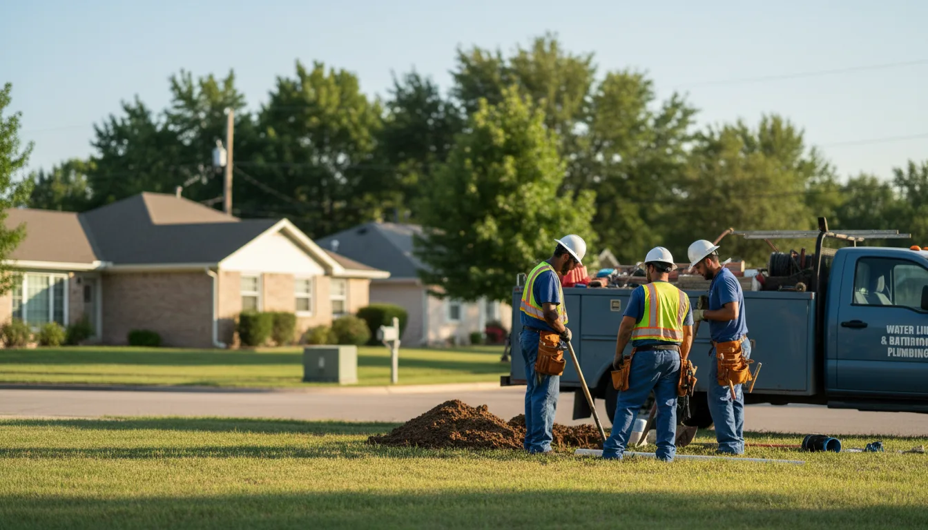 Residential water line and bathroom plumbing service in Baldwin, ND